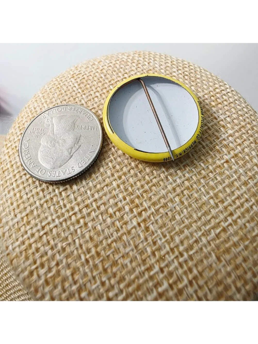 Vtg 1960s/70s Happy Smiley Face Button Round Collectible Yellow Happy Pin